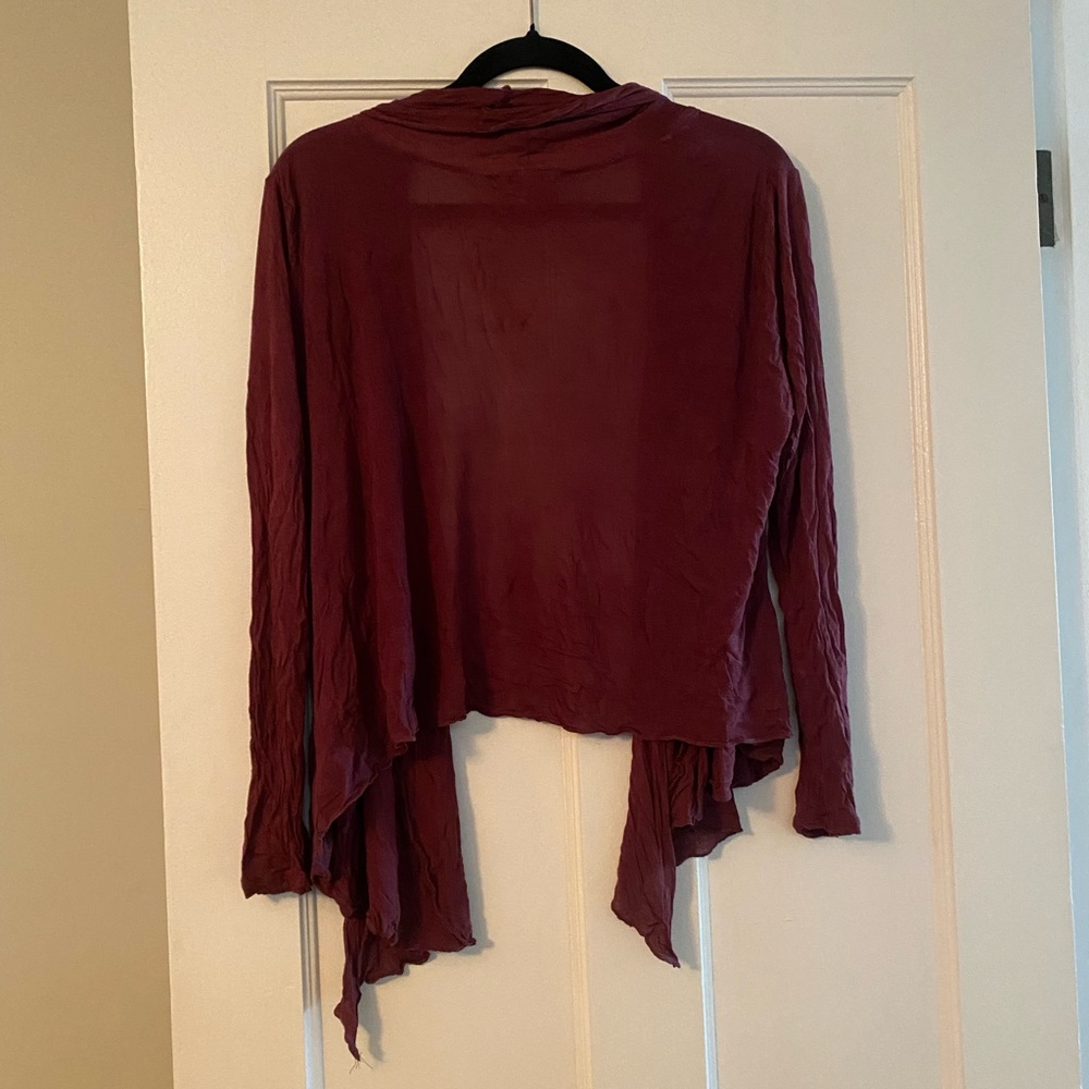 Active Basic Maroon Open-Front Cardigan - Picture 5 of 5